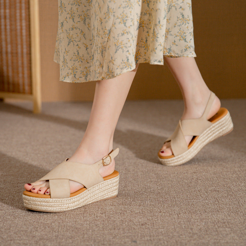 Tiosebon Fashion Flatform Wedge Casual Sandal