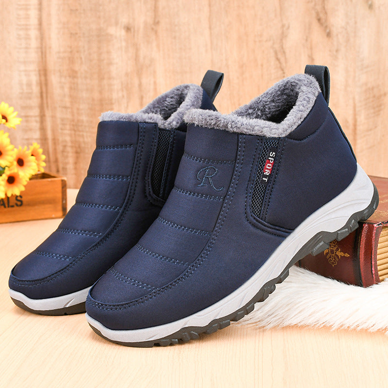 Tiosebon Women's Fuzzy Anti-Slip Boots-Navy