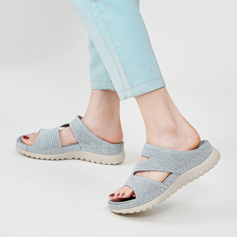 Tiosebon Women's Summer Woven Flip Flops