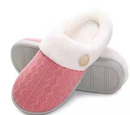 Tiosebon Unisex Memory Foam Soft Cotton Slippers-Red