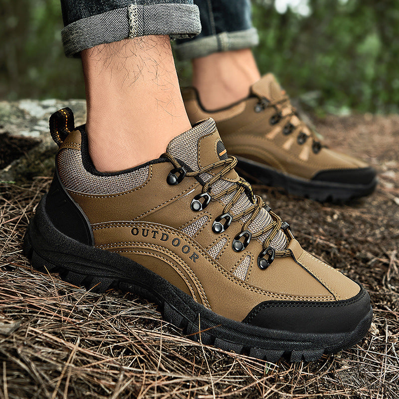 Tiosebon Men's Outdoor Hiking  Shoes-Brown