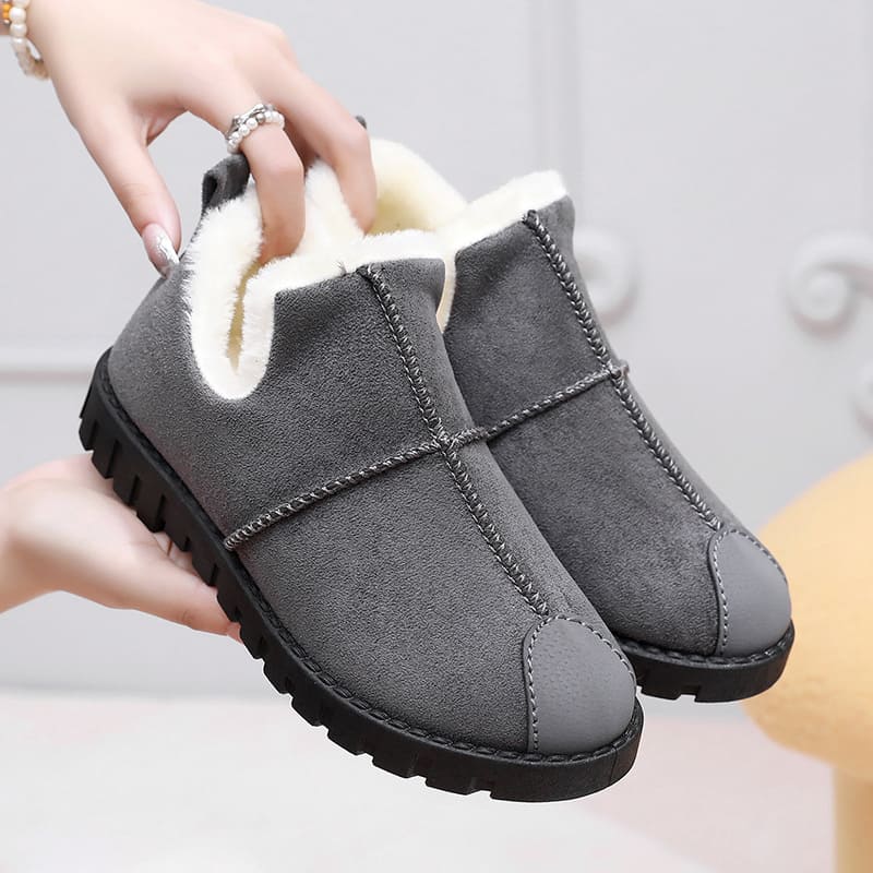 Tiosebon Women's Slip-On Snow Boots-Gray