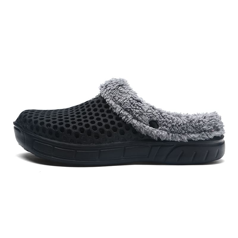 Tiosebon Unisex  Winter Fuzzy Slippers-Gray
