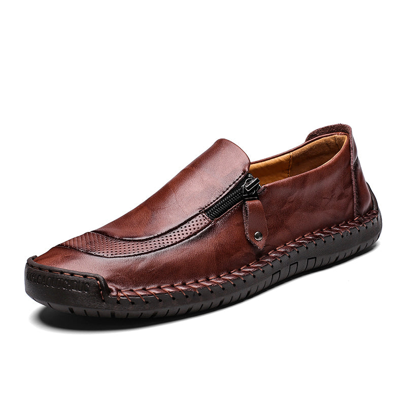 Soft Hand Stitching Side Zipper Oxfords