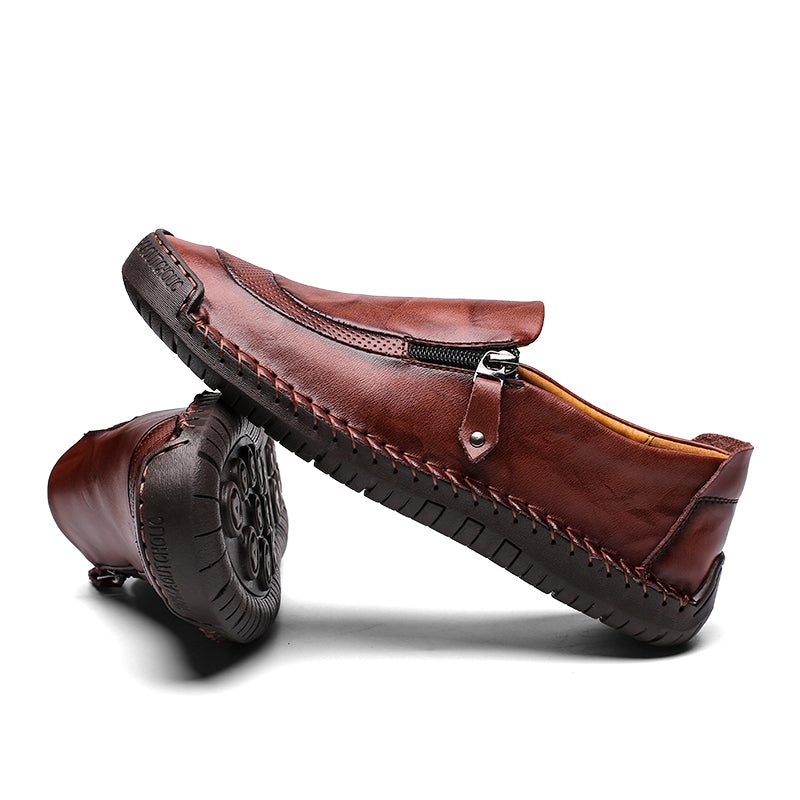 Soft Hand Stitching Side Zipper Oxfords