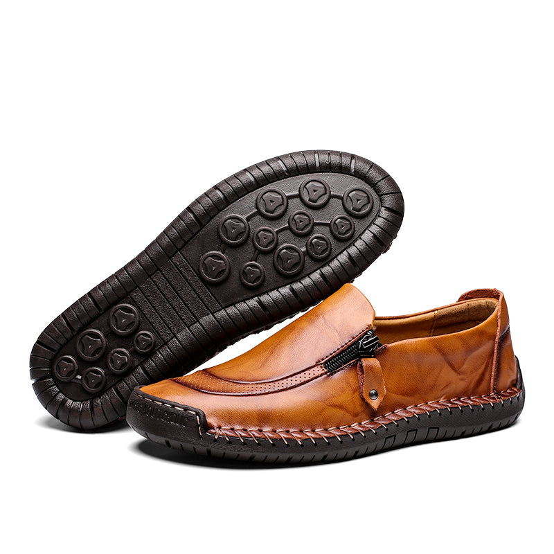 Soft Hand Stitching Side Zipper Oxfords