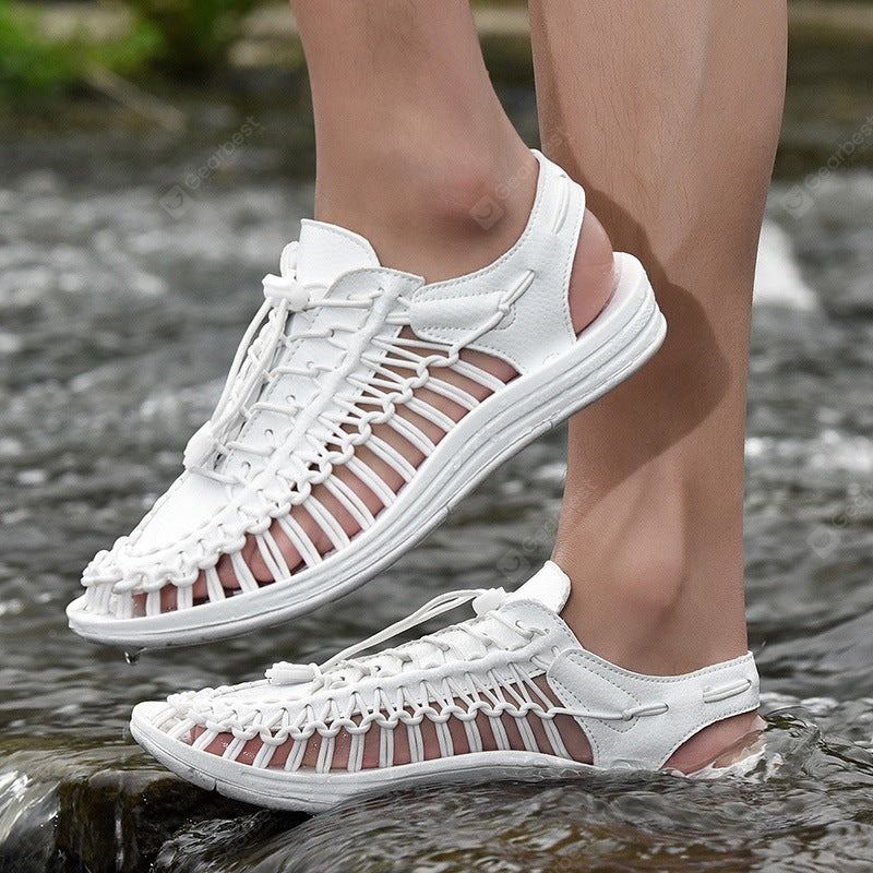Men's Summer Woven Lace-up Sandals