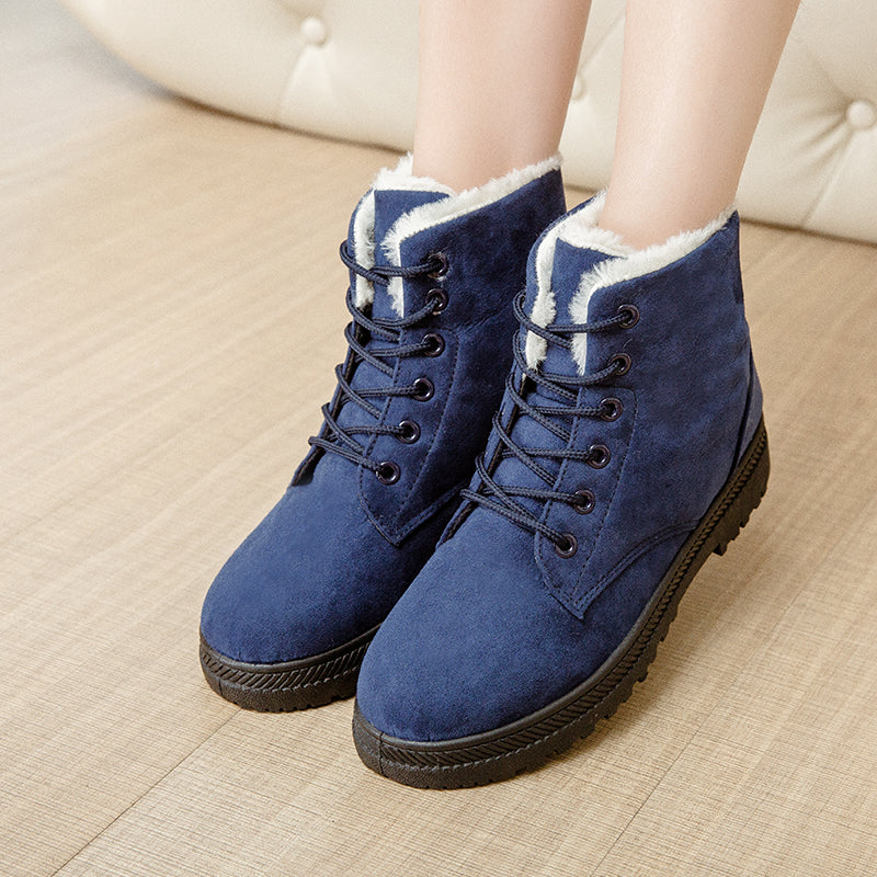 Women's Flat Plush Short Boots