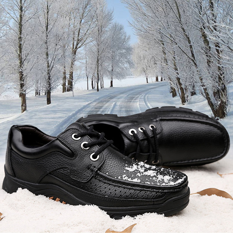 Men Cow Leather Comfy Soft Slip On Oxfords