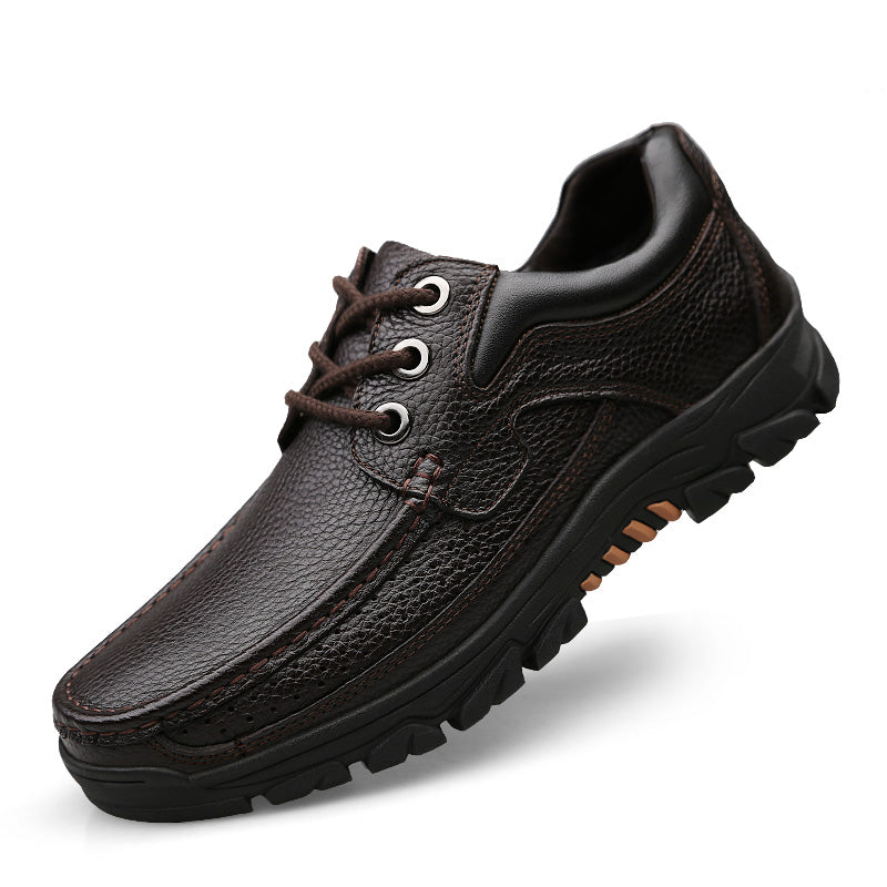Men Cow Leather Comfy Soft Slip On Oxfords