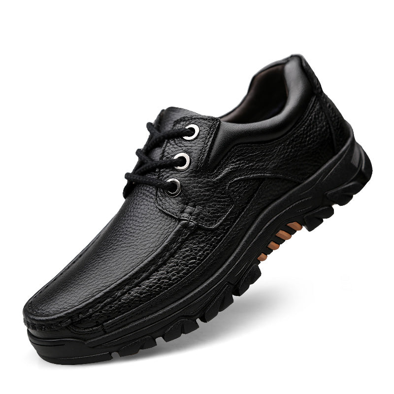 Men Cow Leather Comfy Soft Slip On Oxfords