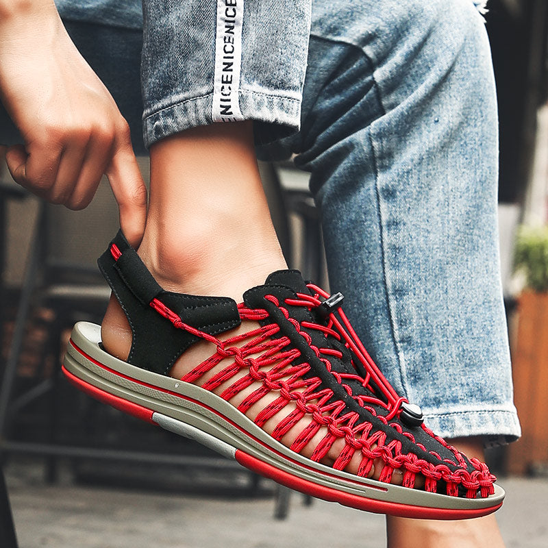Men's Summer Woven Lace-up Sandals