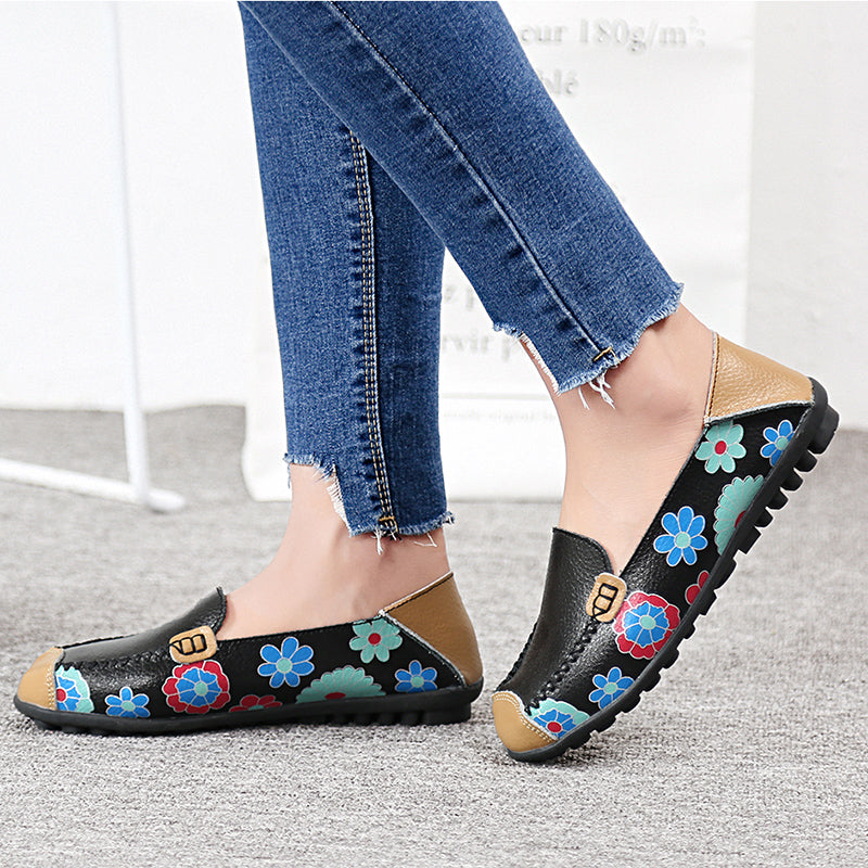 Women's Floral Loafers Moccasins Flats