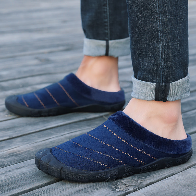 Men's Plus Fleece Warm Cotton Slippers