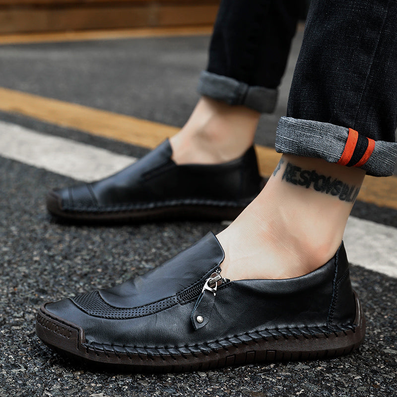 Soft Hand Stitching Side Zipper Oxfords