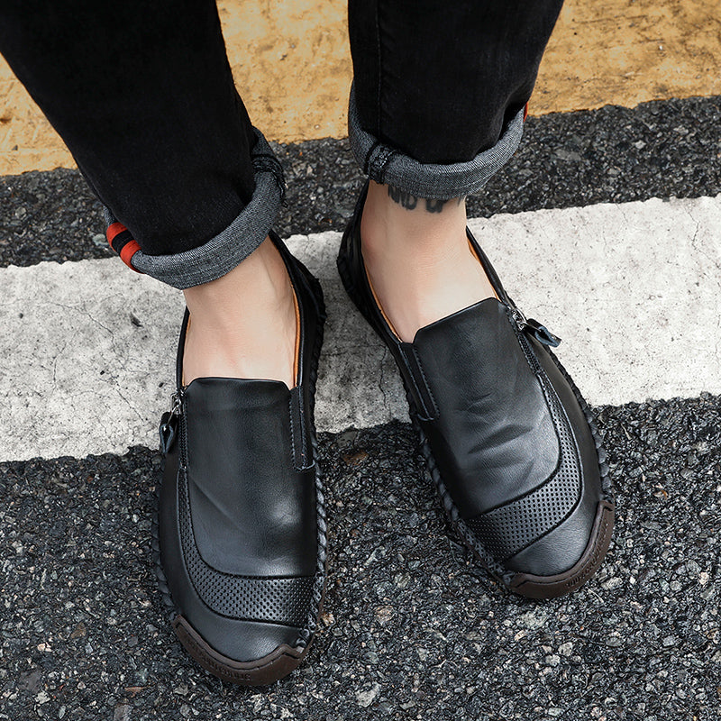 Soft Hand Stitching Side Zipper Oxfords