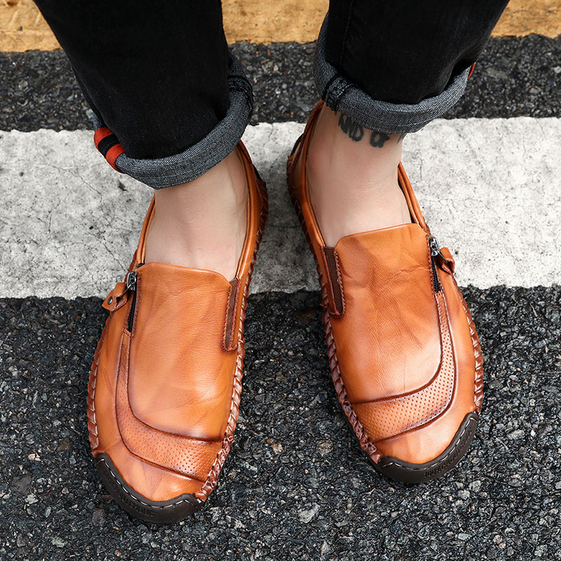 Soft Hand Stitching Side Zipper Oxfords